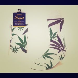 Men’s Novelty Sock (canabis white)